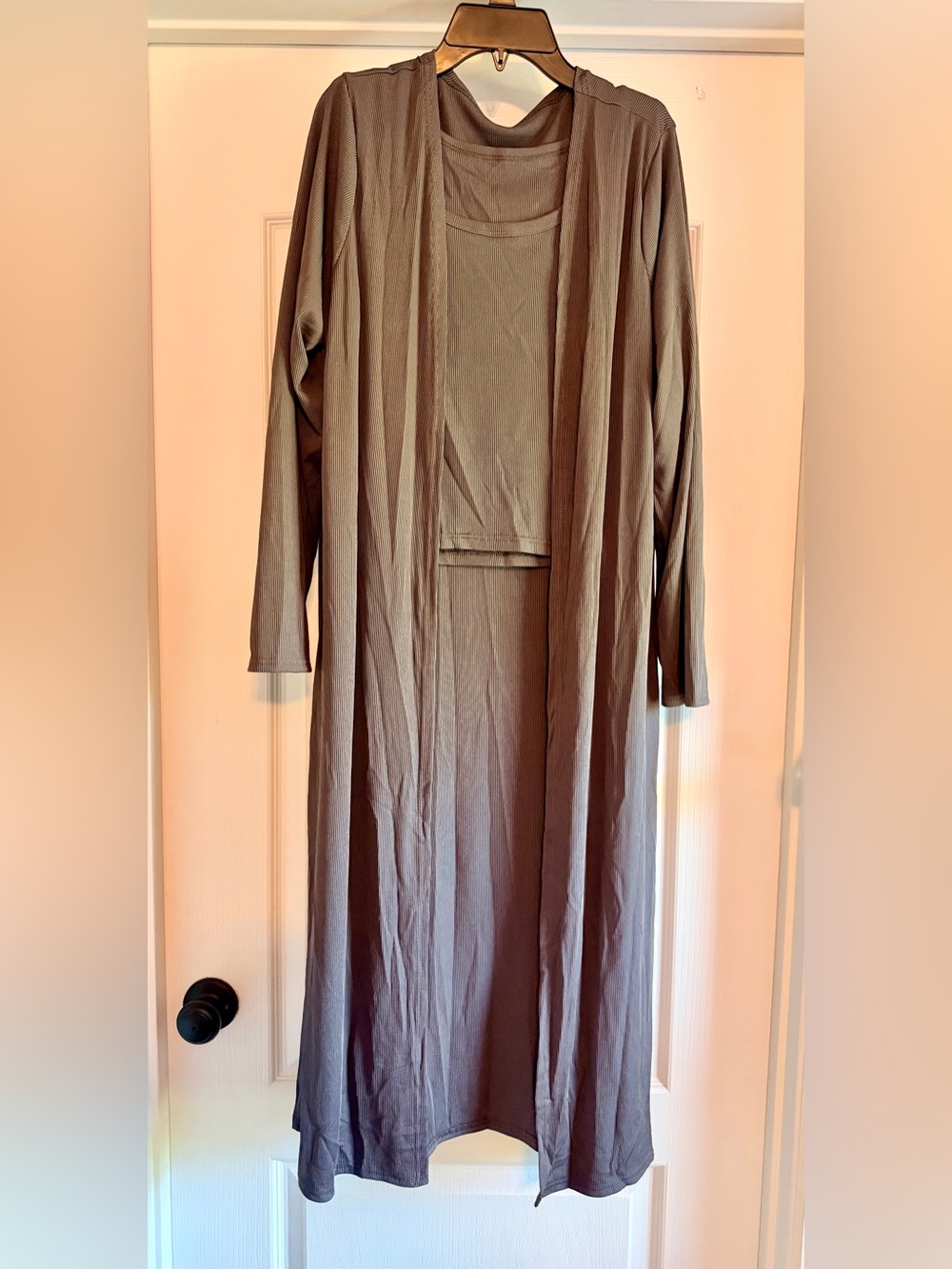 New Tank with Long Sweater Robe- gray